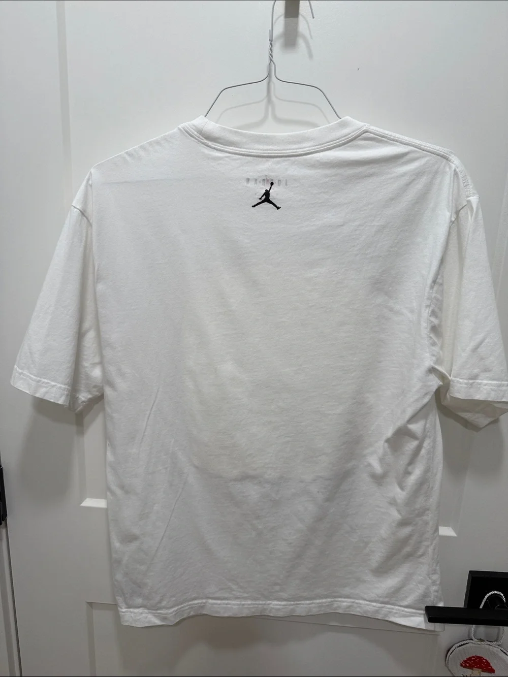 Air Jordan White Tee with Red Jumpman Logo